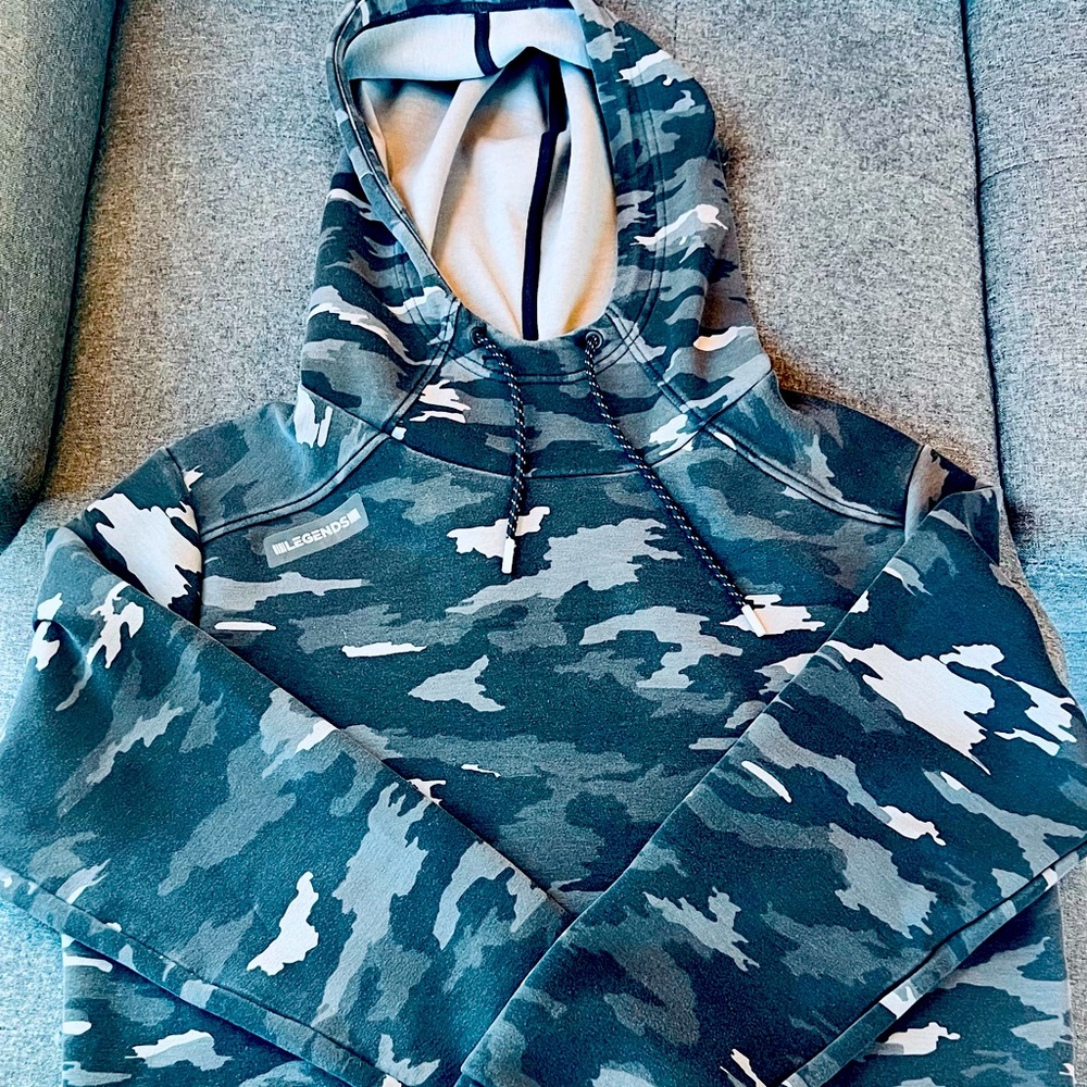 Legends Mens Large Hawthorne Tech Hoodie - Black/Snow Camo